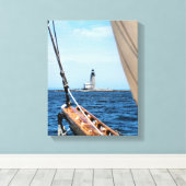 Half Rock Lighthouse, ME Wrapped Canvas Print Leinwanddruck (Insitu (Holzboden))