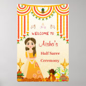 Half Saree Begrüßungsschild Halff sari Begrüßungpo Poster (Vorne)