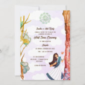 Half Saree Ritu Kala Samskara Butterfly Einladung (Vorderseite)