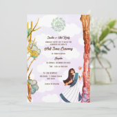 Half Saree Ritu Kala Samskara Butterfly Einladung (Stehend Vorderseite)