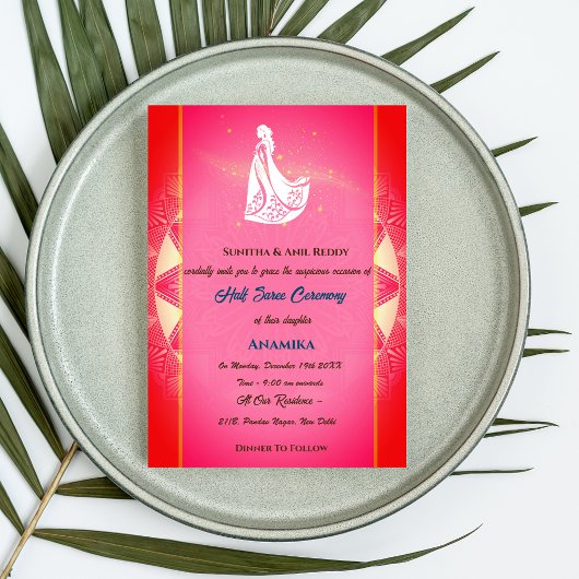 Half Saree Ritu Kala Samskara Einladung