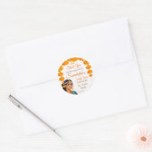 Half Saree Zeremonie niedliche indische Girl Gunst Runder Aufkleber (Umschlag)