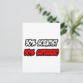 Half Scientist... Half Superheld Postkarte (Stehend Vorderseite)