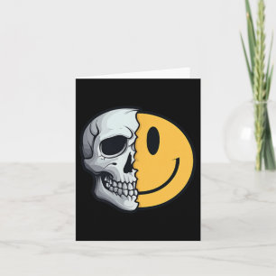 Half Skull Smile Face Rave Skeleton 70er 80er 90s  Karte
