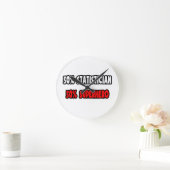 Half Statistician ... Half Superhero Runde Wanduhr (Zuhause)