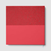 Half Textured Red Guest Book - Bold & Elegant Gästebuch (Rückseite)