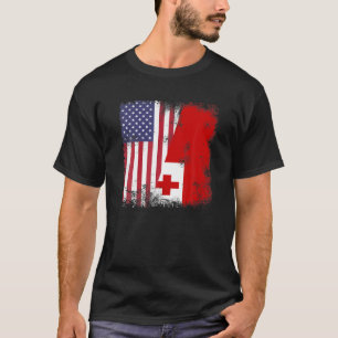 Half-Tongan-Flagge Vintag Tonga USA Gift T-Shirt