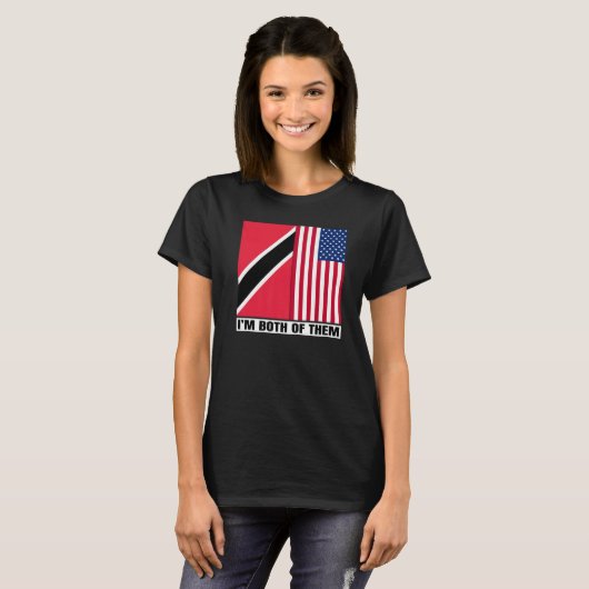Half Trinbagonian American DNA Trinidad And Tobago T-Shirt (Vorne ganz)