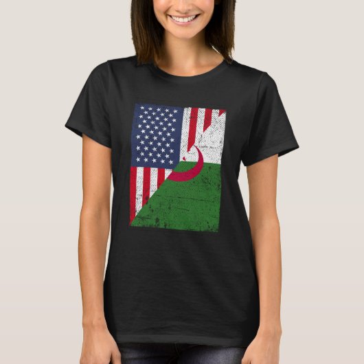 Half USA Flag Half Albania Flag American Albanian T-Shirt (Vorderseite)