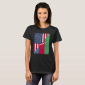 Half USA Flag Half Azerbaijan Flag American Azerba T-Shirt (Vorne ganz)