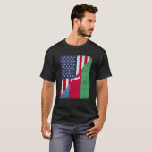 Half USA Flag Half Azerbaijan Flag American Azerba T-Shirt (Vorne ganz)