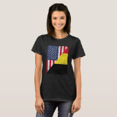 Half USA Flag Half Belgium Flag American Belgian T-Shirt (Vorne ganz)