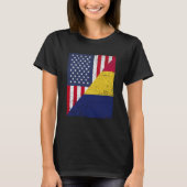 Half USA Flag Half Chad Flag American Chadian T-Shirt (Vorderseite)