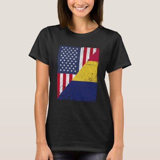 Half USA Flag Half Chad Flag American Chadian T-Shirt (Vorderseite)