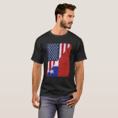 Half USA Flag Half Chile Flag American Chilean T-Shirt (Vorne ganz)