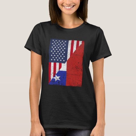 Half USA Flag Half Chile Flag American Chilean T-Shirt (Vorderseite)
