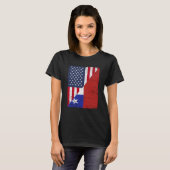 Half USA Flag Half Chile Flag American Chilean T-Shirt (Vorne ganz)