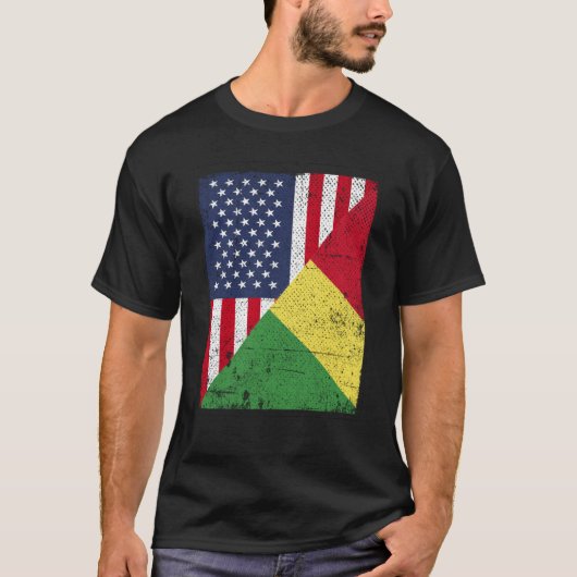 Half USA Flag Half Congo Flag American Congolese T-Shirt (Vorderseite)