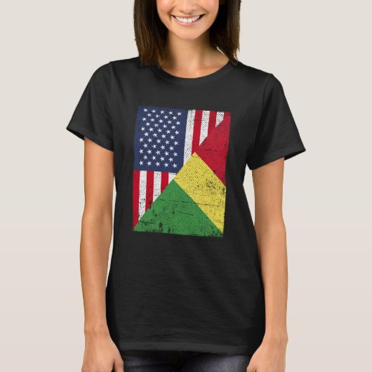 Half USA Flag Half Congo Flag American Congolese T-Shirt (Vorderseite)