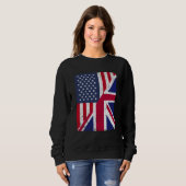 Half USA Flag Half Great Britain Flag American Bri Sweatshirt (Vorne ganz)