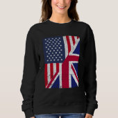 Half USA Flag Half Great Britain Flag American Bri Sweatshirt (Vorderseite)