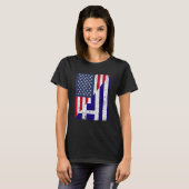 Half USA Flag Half Greece Flag American Greek T-Shirt (Vorne ganz)