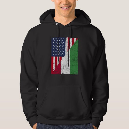 Half USA Flag Half Hungary Flag American Hungarian Hoodie (Vorderseite)