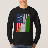 Half USA Flag Half India Flag American Indian T-Shirt (Vorderseite)