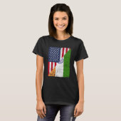Half USA Flag Half India Flag American Indian T-Shirt (Vorne ganz)
