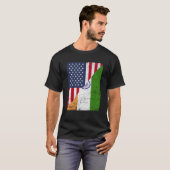 Half USA Flag Half India Flag American Indian T-Shirt (Vorne ganz)