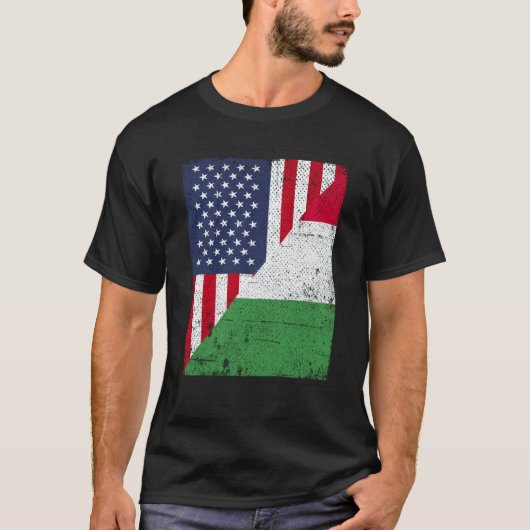 Half USA Flag Half Italy Flag American Italian T-Shirt (Vorderseite)