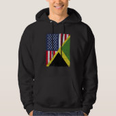 Half USA Flag Half Jamaica Flag American Jamaican Hoodie (Vorderseite)