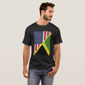 Half USA Flag Half Jamaica Flag American Jamaican T-Shirt (Vorne ganz)