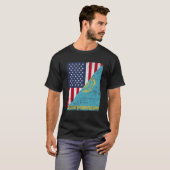 Half USA Flag Half Kazakhstan Flag American Kasach T-Shirt (Vorne ganz)