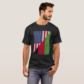 Half USA Flag Half Malawi Flag American Malawian T-Shirt (Vorne ganz)