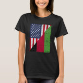 Half USA Flag Half Malawi Flag American Malawian T-Shirt (Vorderseite)