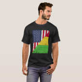 Half USA Flag Half Mali Flag American Malian T-Shirt (Vorne ganz)