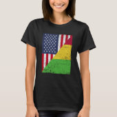 Half USA Flag Half Mali Flag American Malian T-Shirt (Vorderseite)