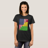 Half USA Flag Half Mali Flag American Malian T-Shirt (Vorne ganz)