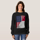 Half USA Flag Half Malta Flag American Maltese Sweatshirt (Vorne ganz)