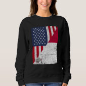 Half USA Flag Half Malta Flag American Maltese Sweatshirt (Vorderseite)