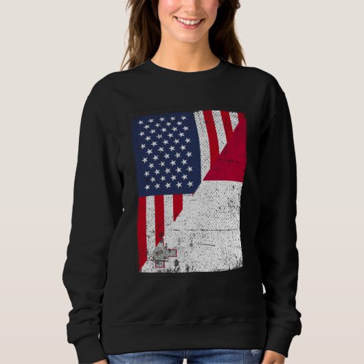 Half USA Flag Half Malta Flag American Maltese Sweatshirt (Vorderseite)