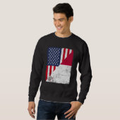 Half USA Flag Half Malta Flag American Maltese Sweatshirt (Vorne ganz)