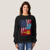 Half USA Flag Half Mongolia Flag American Mongolia Sweatshirt (Vorne ganz)