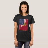 Half USA Flag Half Montenegro Flag American Monten T-Shirt (Vorne ganz)