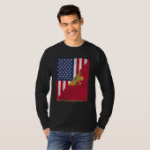 Half USA Flag Half Montenegro Flag American Monten T-Shirt (Vorne ganz)