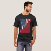 Half USA Flag Half Morocco Flag American Moroccan T-Shirt (Vorne ganz)