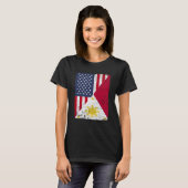 Half USA Flag Half Philippines Flag American Filip T-Shirt (Vorne ganz)