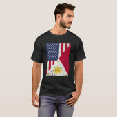 Half USA Flag Half Philippines Flag American Filip T-Shirt (Vorne ganz)