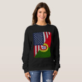 Half USA Flag Half Portugal Flag American Portugue Sweatshirt (Vorne ganz)